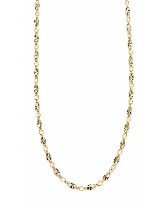 Oval Model Plaka Zincir Gold Kadın Kolye(45cm)