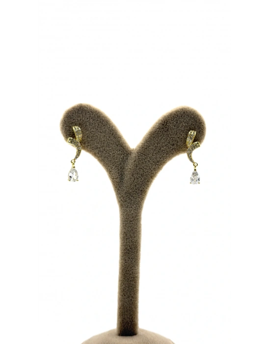 Özel Ser S Kıvrım Taş Detay Küpe