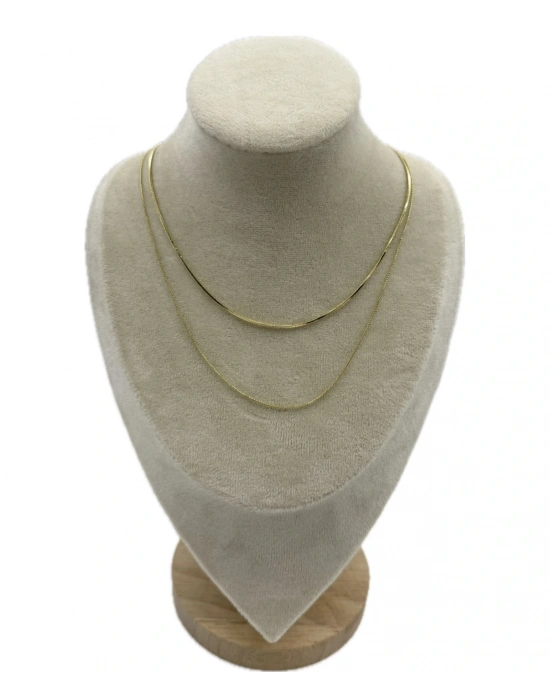 Özel Seri 2’li Kare Plaka ve Küçük Kare Zincir(45-38cm)