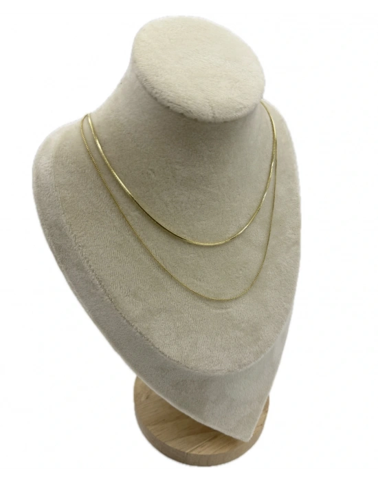 Özel Seri 2’li Kare Plaka ve Küçük Kare Zincir(45-38cm)