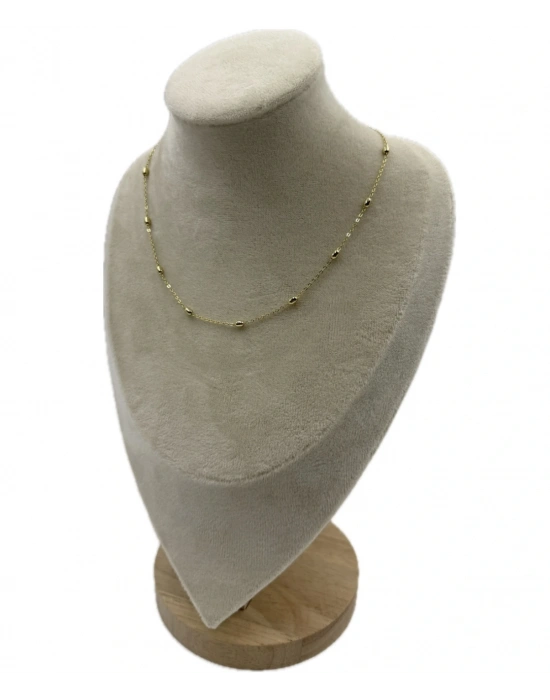 Özel Seri Arpa Boncuk Detay İnce Zincir(45cm)