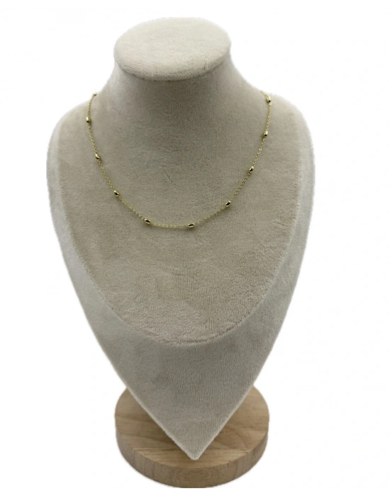 Özel Seri Arpa Boncuk Detay İnce Zincir(45cm)