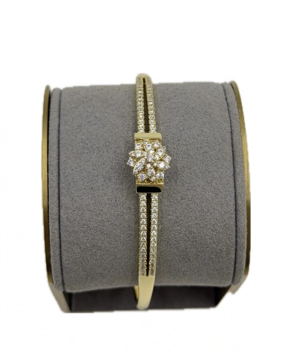 Özel Seri Çiçek Figürlü Taş Detay Kelepçe