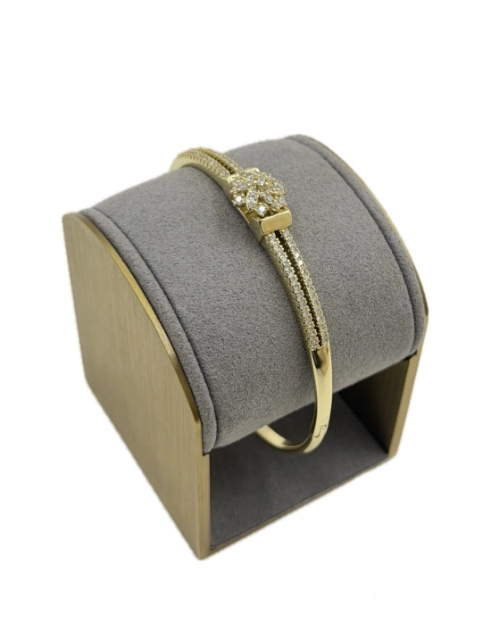 Özel Seri Çiçek Figürlü Taş Detay Kelepçe