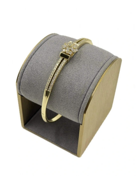 Özel Seri Çiçek Figürlü Taş Detay Kelepçe