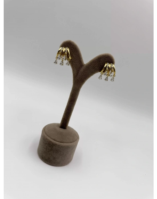 Özel Seri Çoklu Görünüm Sallantılı Damla Taş Detay Küpe