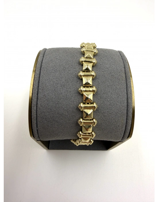 Özel Seri Kare Çubuk Plaka Detay Bileklik(19cm)