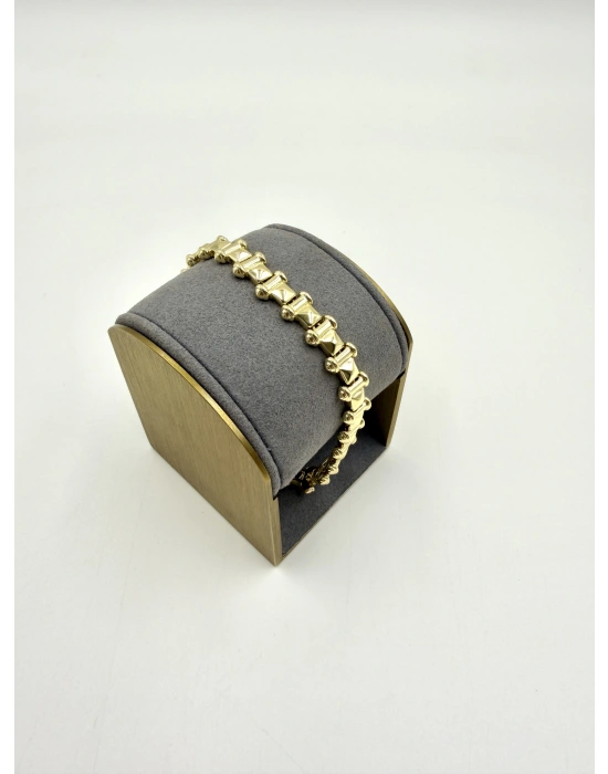 Özel Seri Kare Çubuk Plaka Detay Bileklik(19cm)