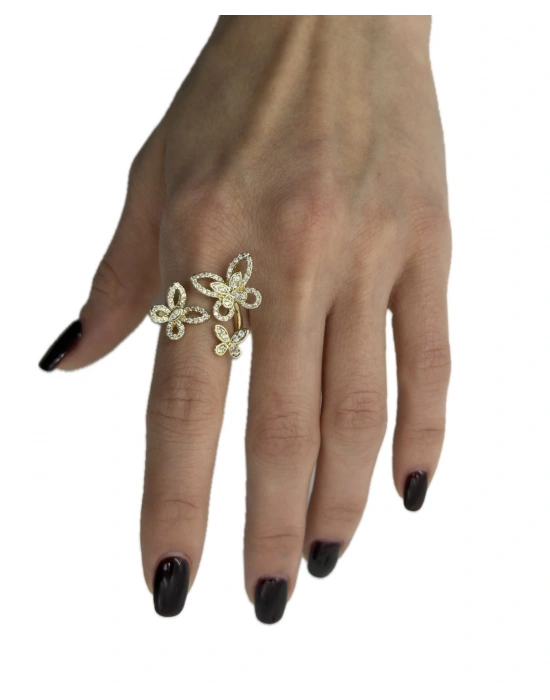 Özel Seri Kelebek Figür Taş Detay Yüzük