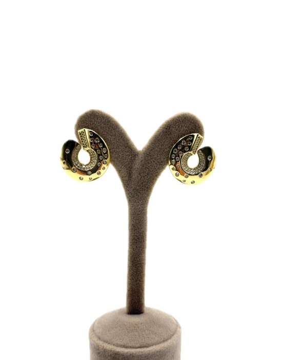 Özel Seri O Model Yuvarlak Taş Detay Küpe