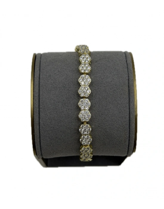 Özel Seri Petek Form Full Taş Deta Bileklik(19cm)