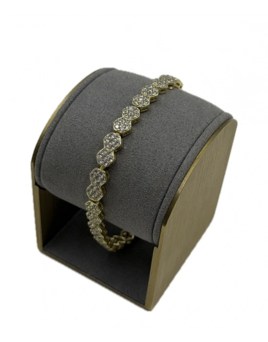 Özel Seri Petek Form Full Taş Deta Bileklik(19cm)