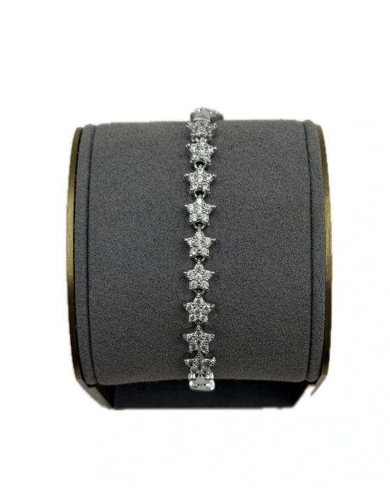 Özel Seri Sıra Yıldız Figürlü Taş Detay Bileklik(19 cm)