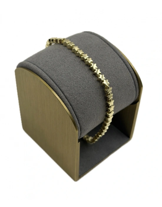 Özel Seri Sıralı Plaka Yıldız Detay Bileklik(19cm)