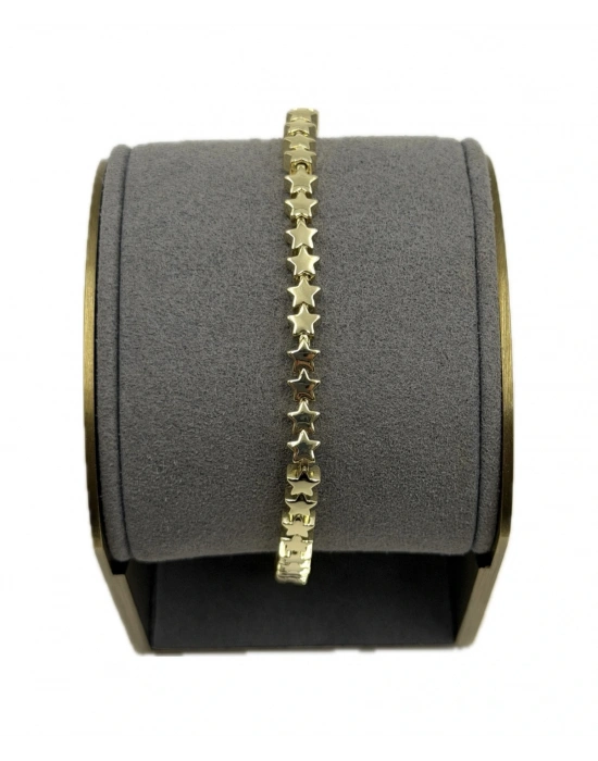 Özel Seri Sıralı Plaka Yıldız Detay Bileklik(19cm)