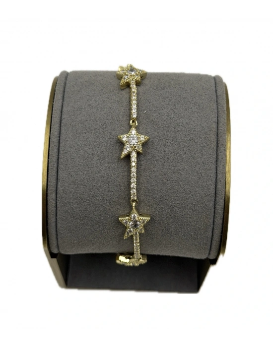 Özel Seri Taş Detay Sıra Yıldız Bileklik(17cm)