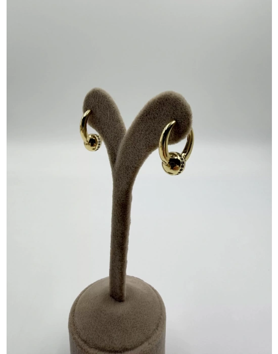 Özel Seri Taşlı Top Detay Halka Küpe