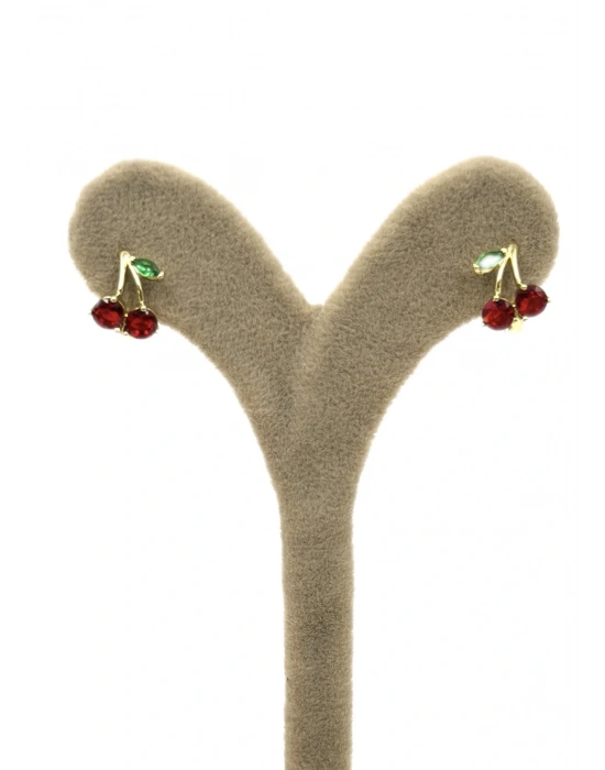 Özel Seri Tek Yaprak Kiraz Küpe