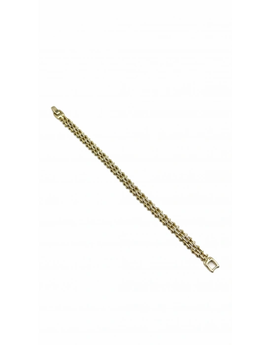 Özel Seri Top Çivi Kenar Taş Detay Plaka Bileklik(20cm)