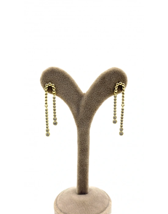 Özel Seri U Model Çubuk Sallantılı Taş Detay Küpe