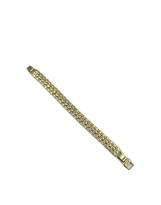 Özel Seri Üç Sıra Bombeli Kare Plaka Bileklik(19cm)