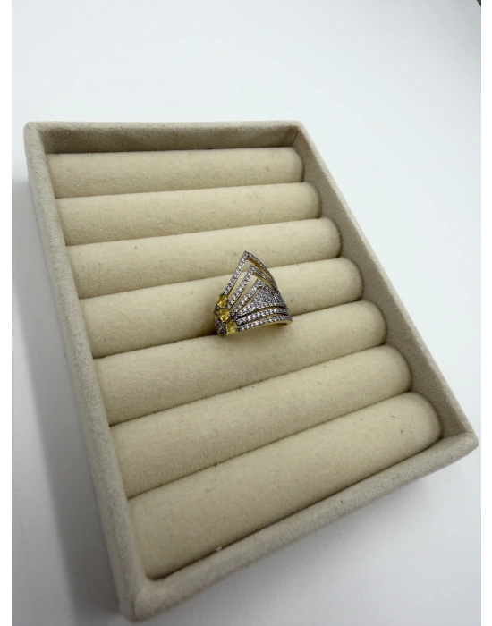 Özel Seri Üçgen Taş Detay Ayarlanabilir Yüzük