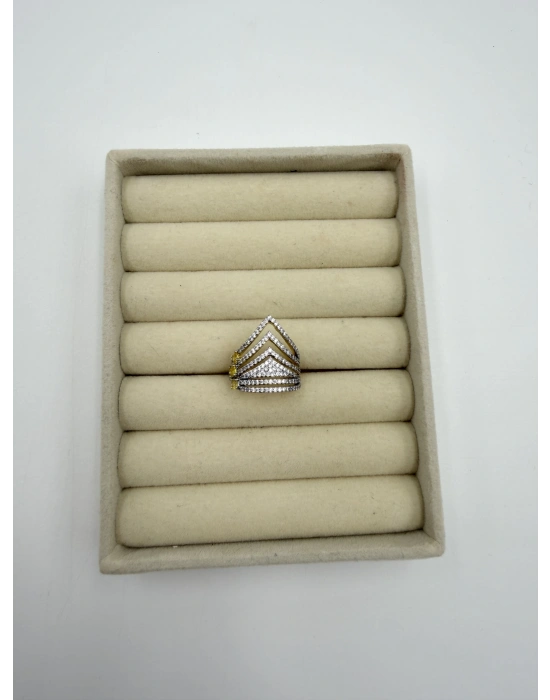 Özel Seri Üçgen Taş Detay Ayarlanabilir Yüzük