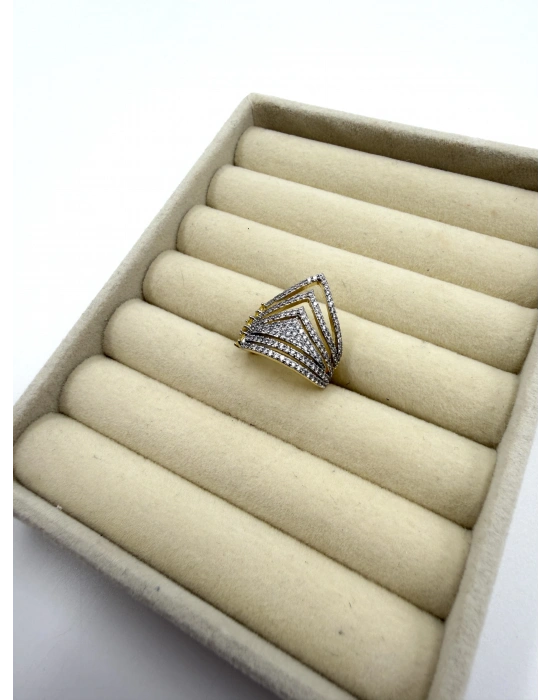 Özel Seri Üçgen Taş Detay Ayarlanabilir Yüzük
