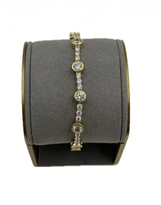 Özel Seri Yuvarlak Taş Kaplı Bileklik(19cm)