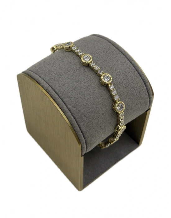 Özel Seri Yuvarlak Taş Kaplı Bileklik(19cm)