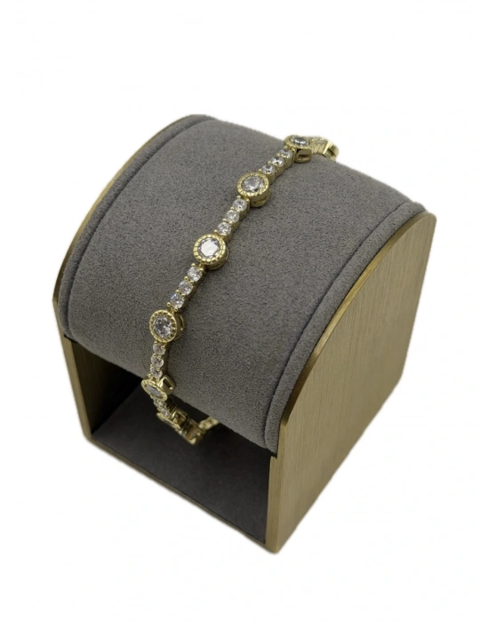 Özel Seri Yuvarlak Taş Kaplı Bileklik(19cm)