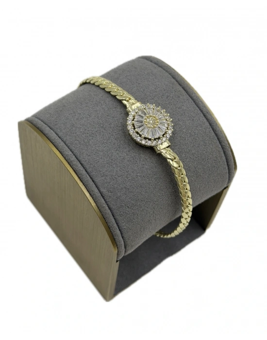 Özel Seri Zirkon Taşlı Baget Taş Detay Bileklik(17cm)