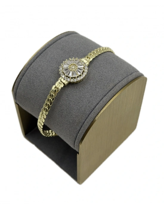 Özel Seri Zirkon Taşlı Baget Taş Detay Bileklik(17cm)