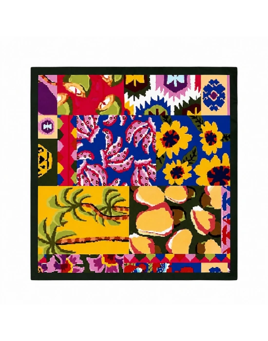 Palmiye Desen Renkli Fular 50x50