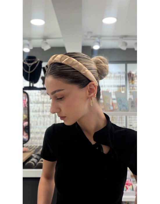 Parlak Kumaş Rose Gold Renk Taç