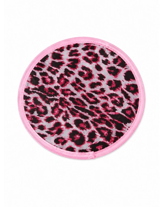 Pembe Leopar Desen Yelpaze