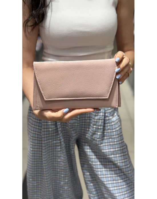Pembe Zincir Askılı Kadın Clutch & Portföy Çanta