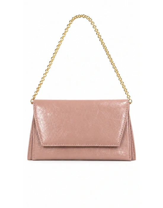 Pembe Zincir Askılı Kadın Clutch & Portföy Çanta