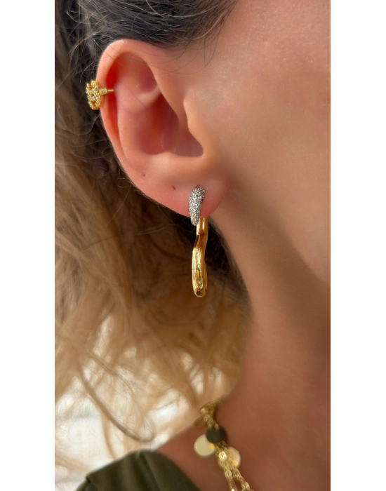 S Model Gold Tasarım Küpe