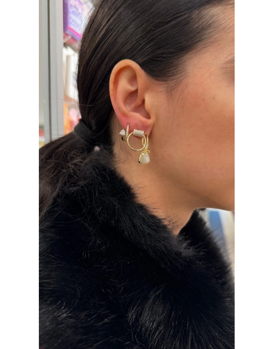 Sedef Taş Detay 3’lü Set Küpe