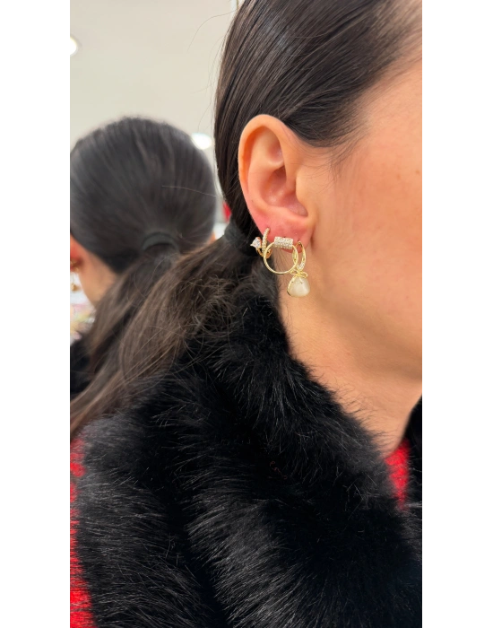 Sedef Taş Detay 3’lü Set Küpe