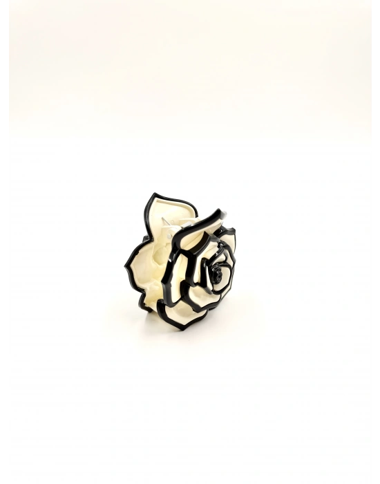 Siyah Beyaz Gül Toka