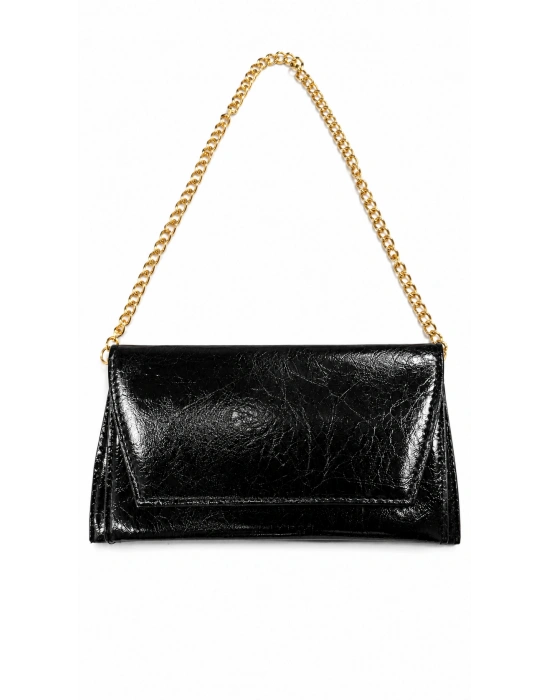 Siyah Zincir Askılı Kadın Clutch & Portföy Çanta