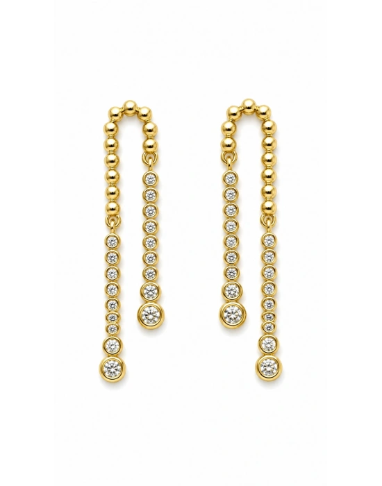 Su Yolu Model Sallantılı Gold Küpe