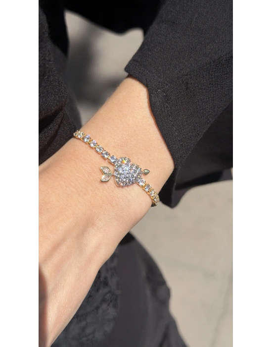 Swarovski Model Kalp Bileklik Asansörlü