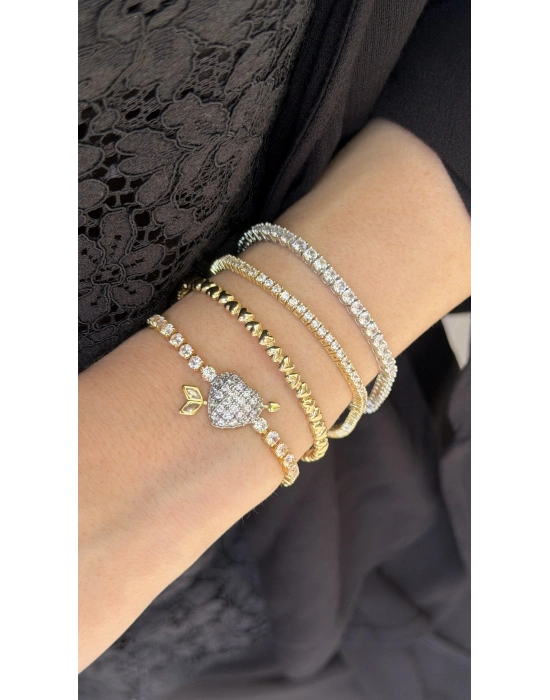 Swarovski Model Kalp Bileklik Asansörlü