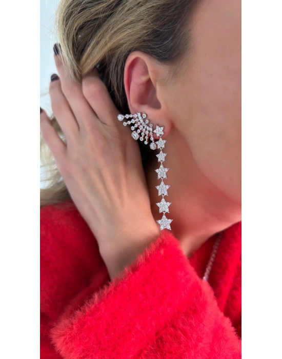 Taş Detay Çubuk Model Küpe