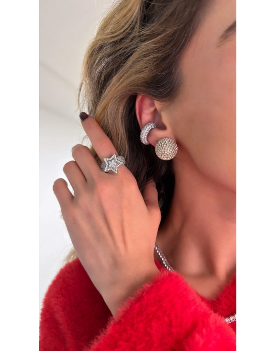 Taş Detay Kıkırdak Küpe