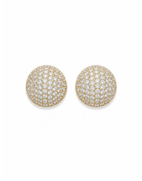 Taş İşleme Gold Top Küpe
