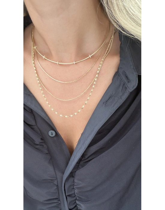 Taş İşleme Halka Detay Choker Kolye